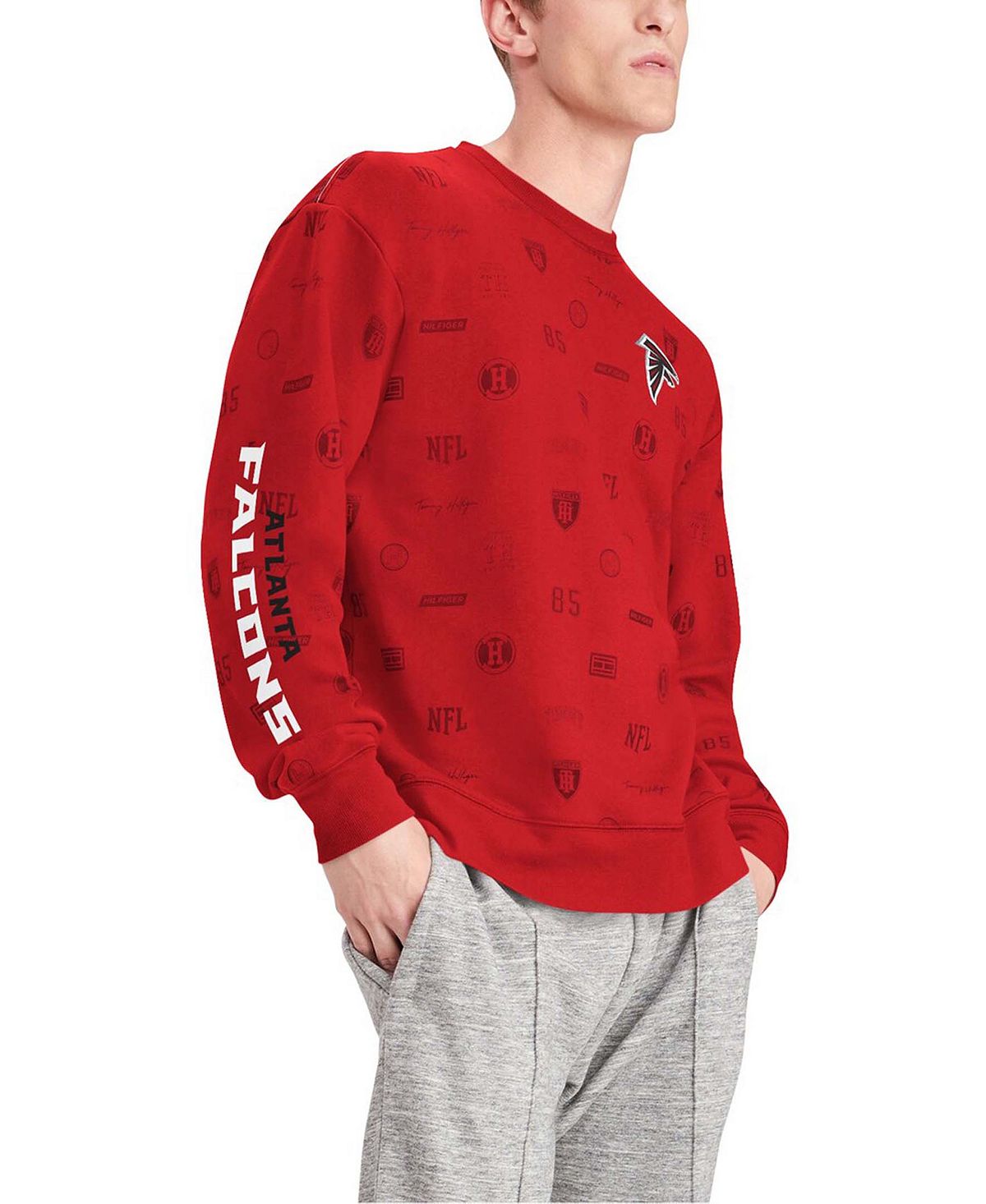 Мужская красная толстовка с капюшоном atlanta falcons reid graphic pullover Tommy Hilfiger, красный - фото