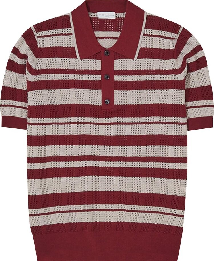 

Рубашка Dries Van Noten Mirko Striped Polo Shirt 'Bordeaux', красный