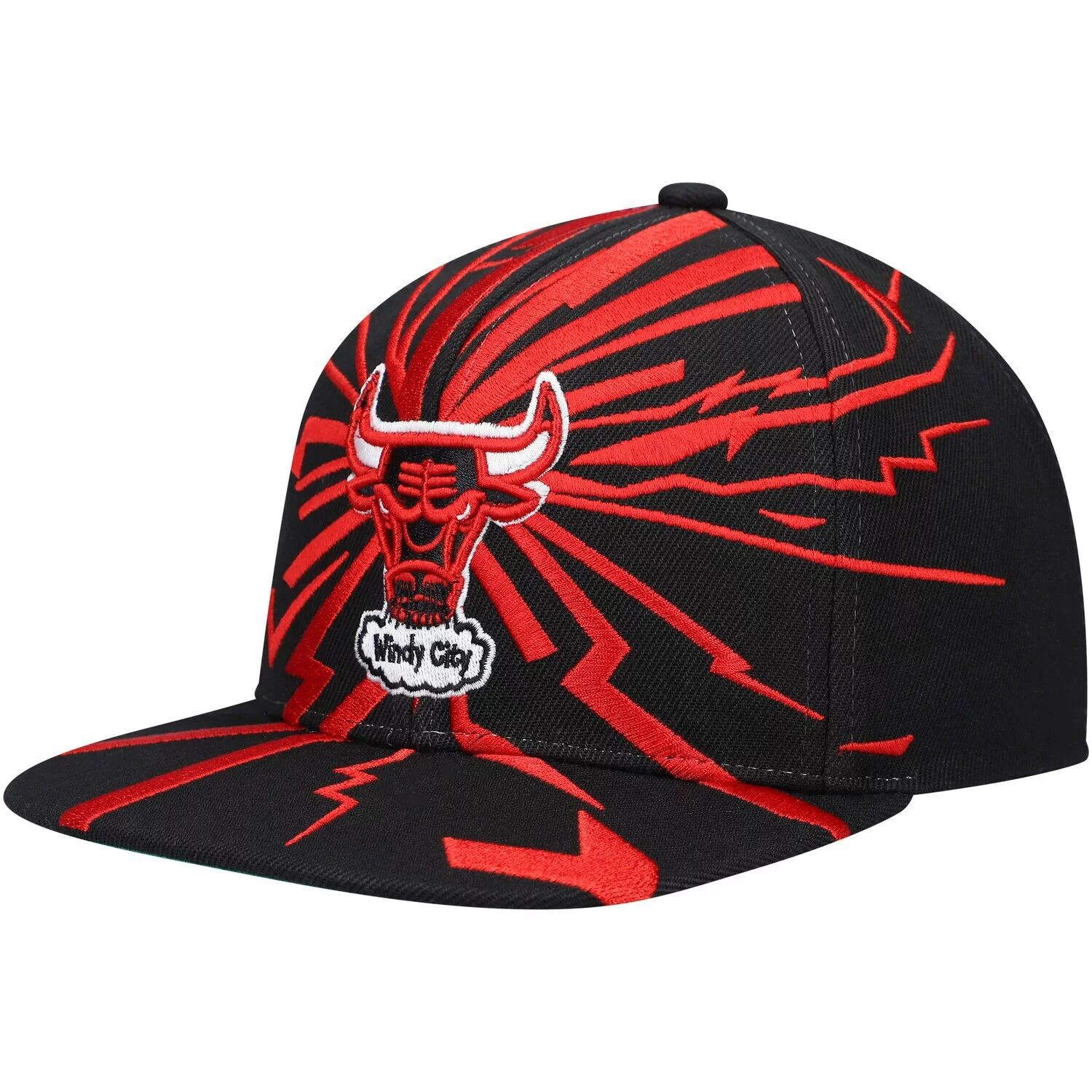 

Мужская черная кепка Mitchell & Ness Chicago Bulls Hardwood Classics Earthquake Snapback
