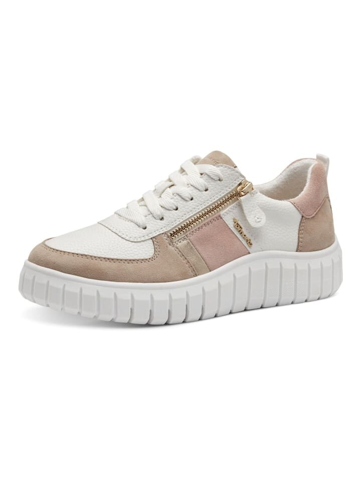 

Кроссовки на шнуровке Tamaris, цвет beige/rosa