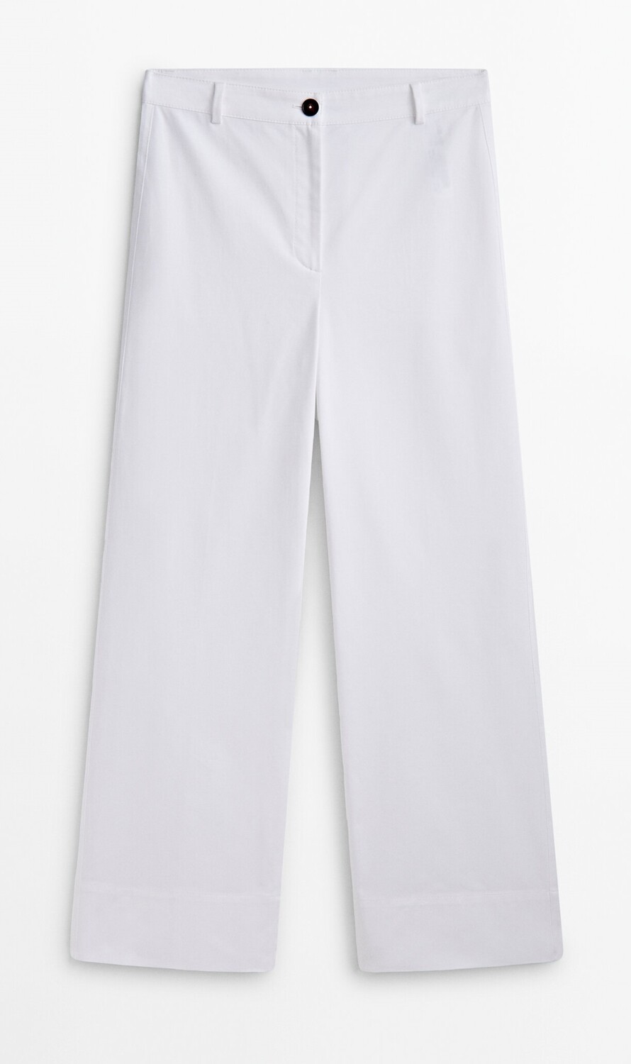 

Брюки Massimo Dutti Cotton Blend Full Length Straight Fit, белый