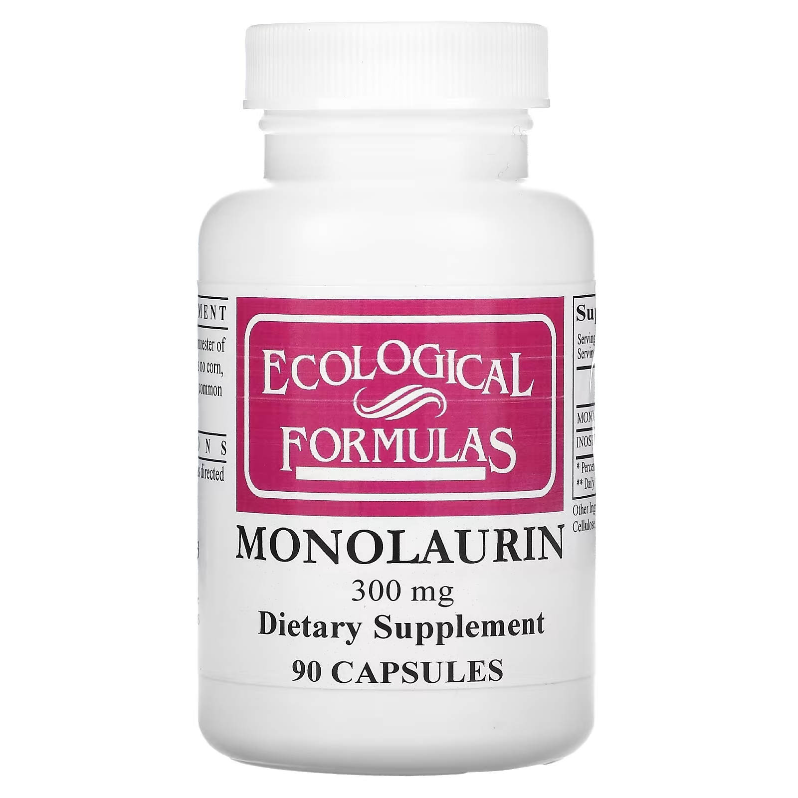 Ecological Formulas Монолаурин 300 мг, 90 капсул ecological formulas sphingolin основной белок миелина 240 капсул