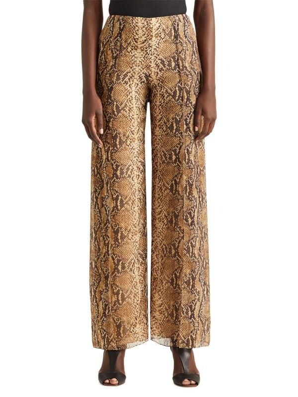 

Брюки saunders с питоновым принтом Ralph Lauren Collection Tan