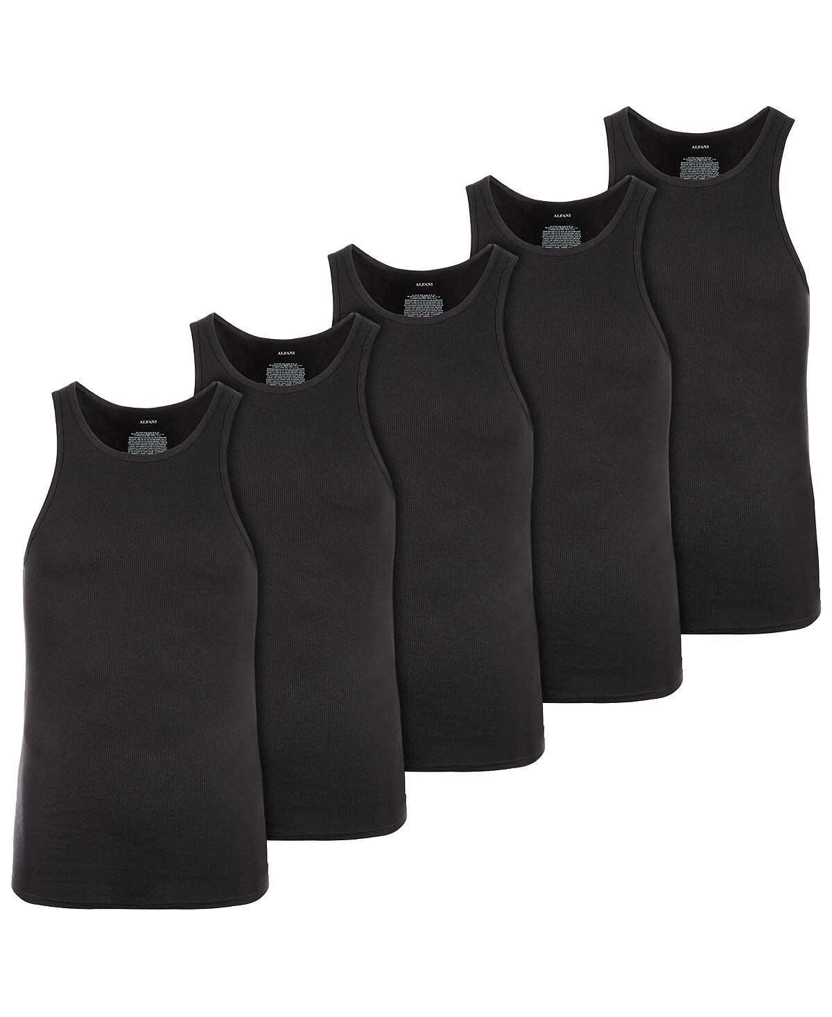 

Мужчины 5-pk. твердые влагоотводящие баки, созданные для macy's Alfani, черный