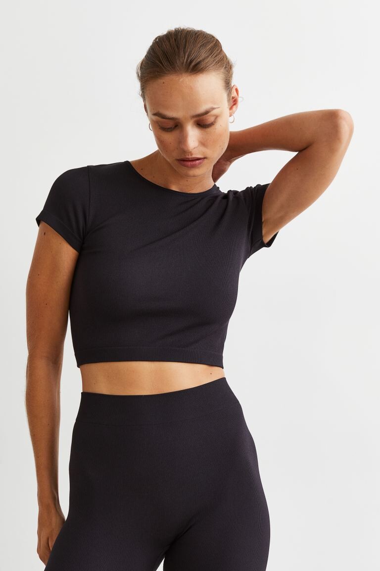 

Футболка THERMOLITE в рубчик H&M, черный