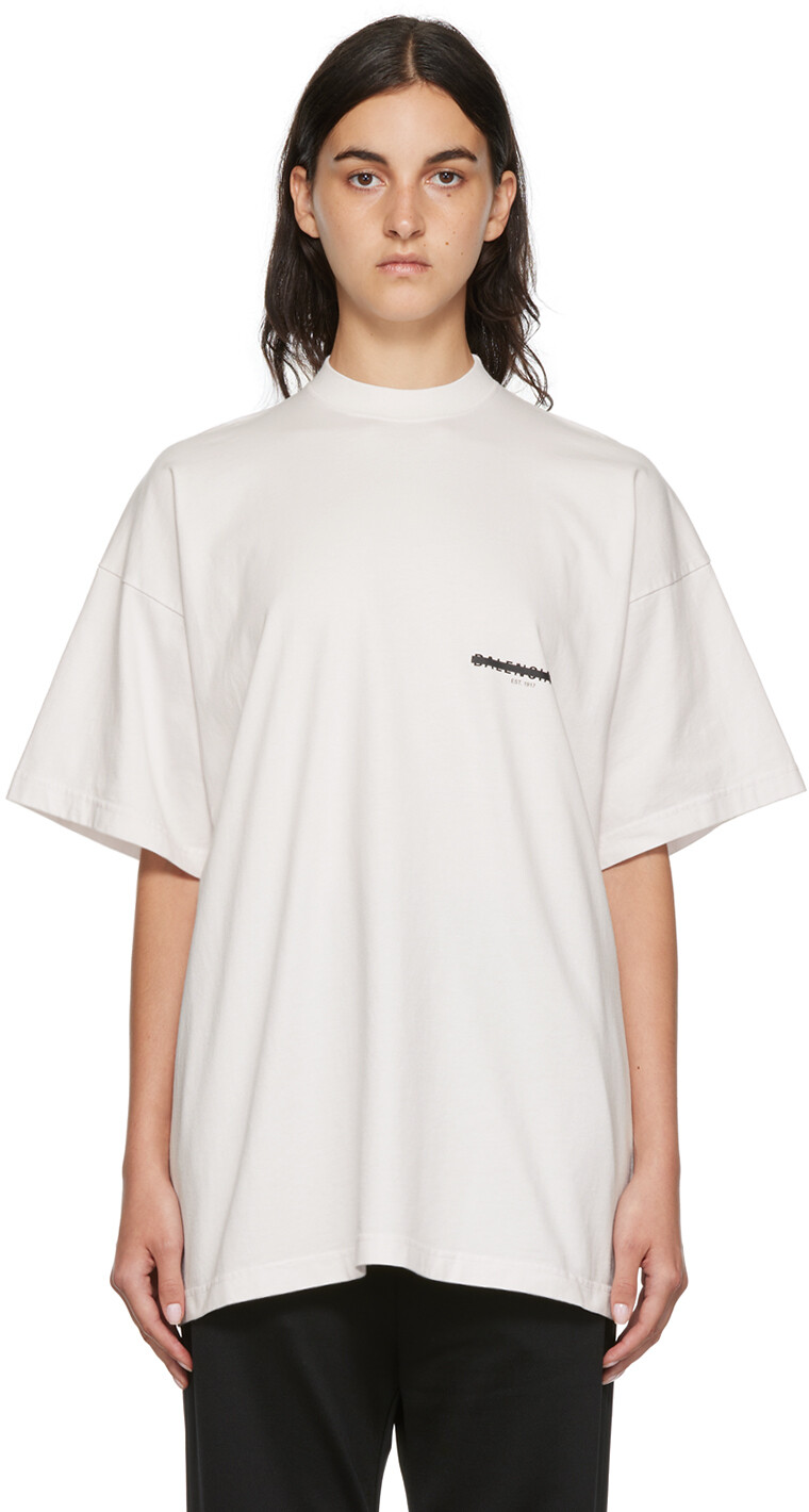 

Футболка с принтом Off-White Balenciaga, Белый