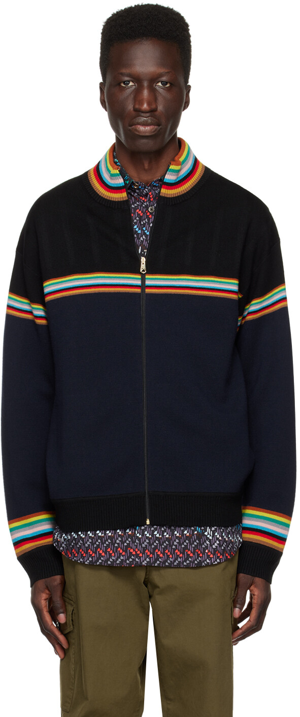 

Черный свитер в фирменную полоску Paul Smith
