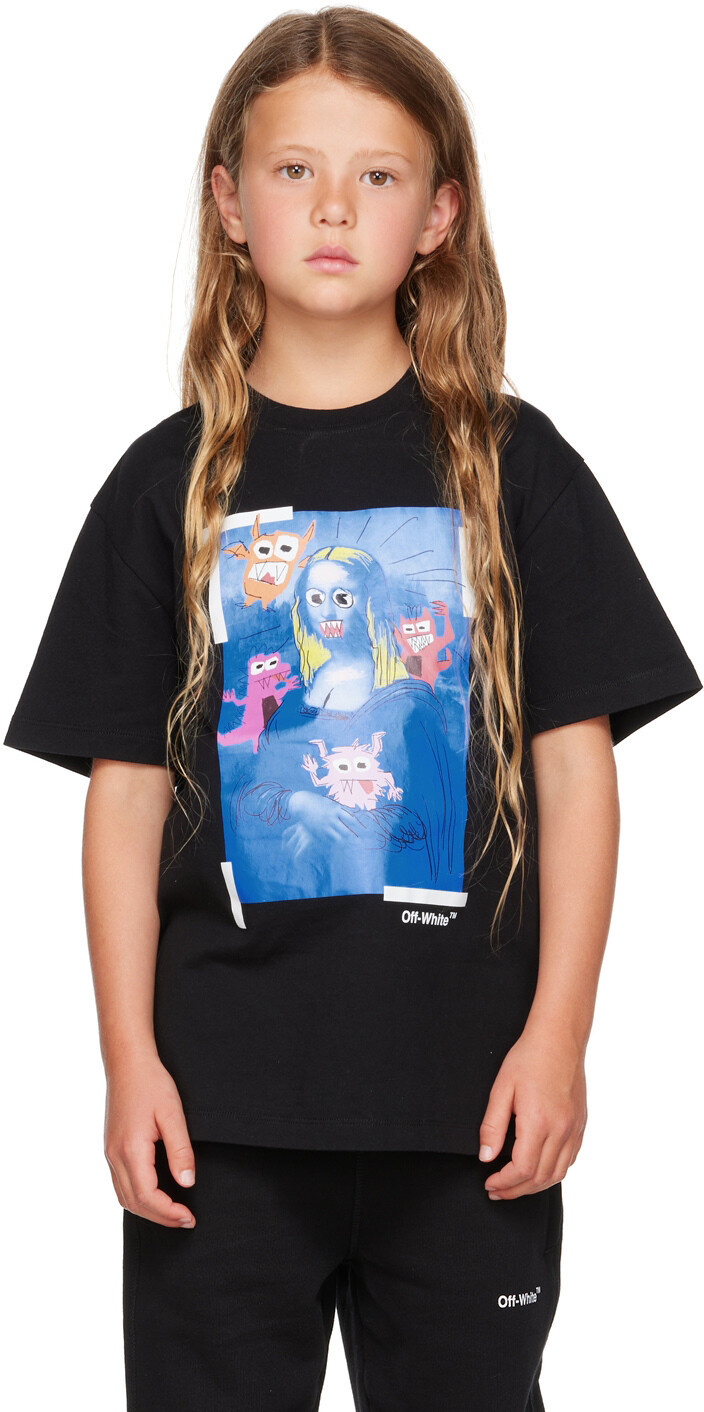 

Детская черная футболка Monsterlisa Off-White