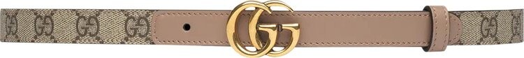 

Ремень Gucci GG Marmont Thin Belt Beige/Ebony, бежевый