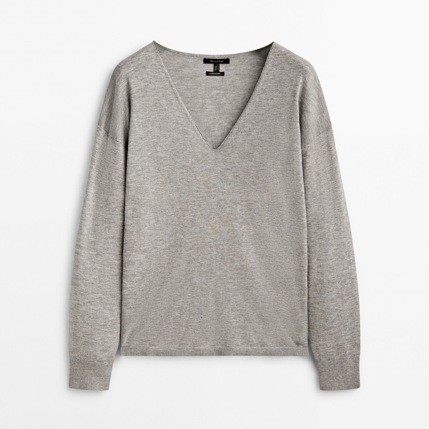 

Джемпер Massimo Dutti Wool And Cashmere V-neck, серый