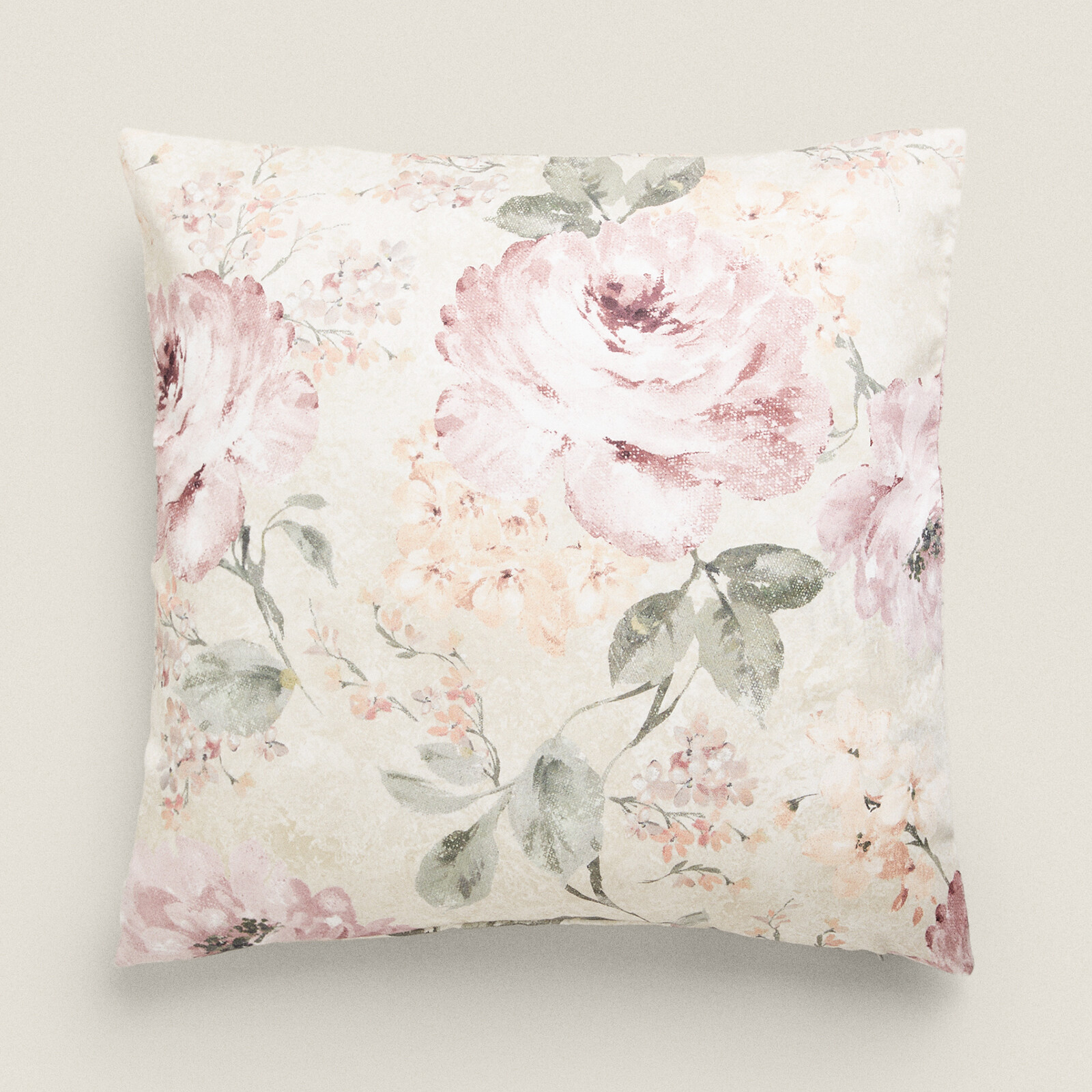 Чехол для подушки Zara Home Floral Print, белый/мультиколор