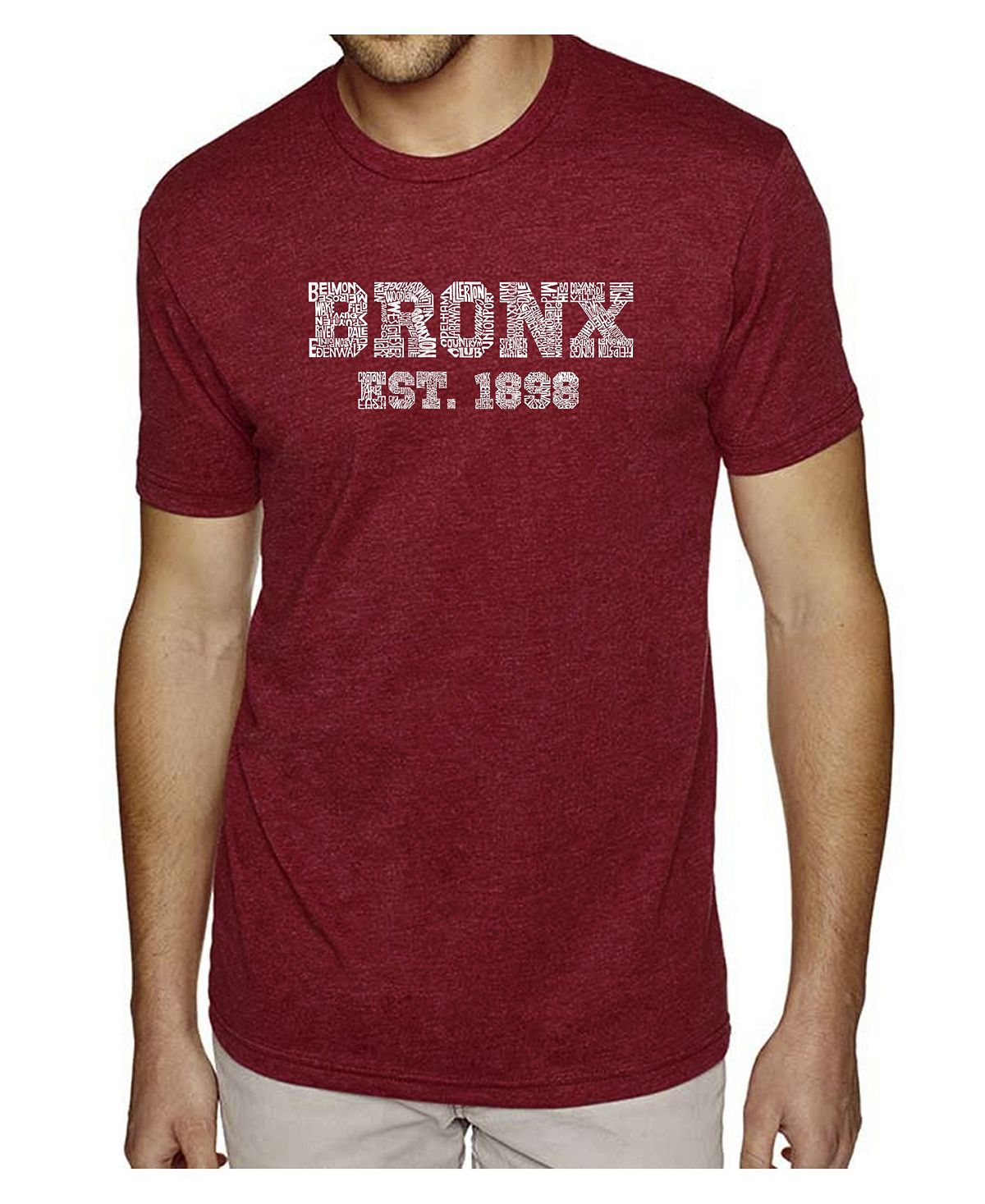 Мужская футболка premium blend word art - популярный бронкс, районы нью-йорка LA Pop Art этим утром в нью йорке
