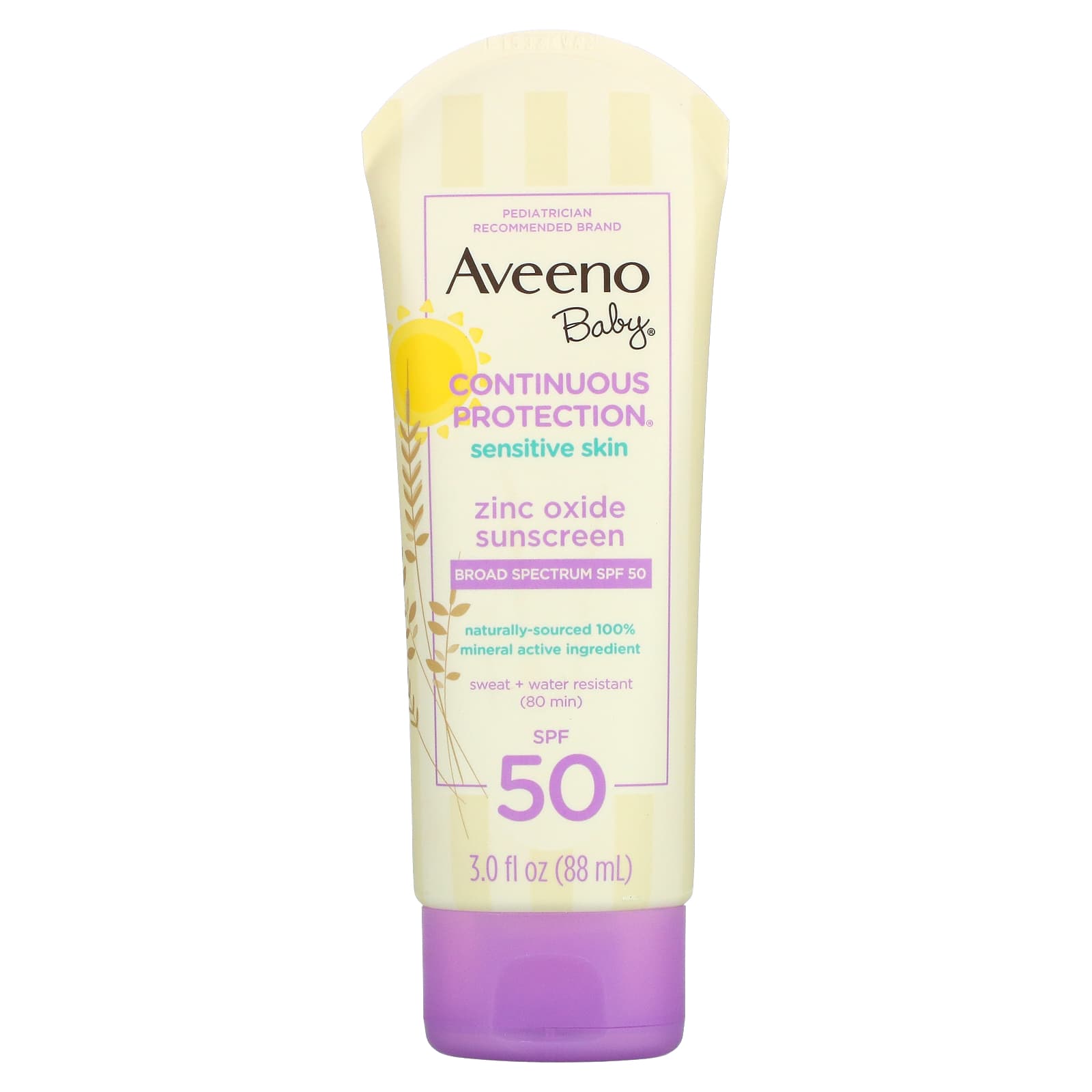 Солнцезащитное Средство Aveeno SPF 50 с оксидом цинка, 88 мл aveeno для детей солнцезащитное средство с оксидом цинка для постоянной защиты для чувствительной кожи spf 50 88 мл 3 жидк унции