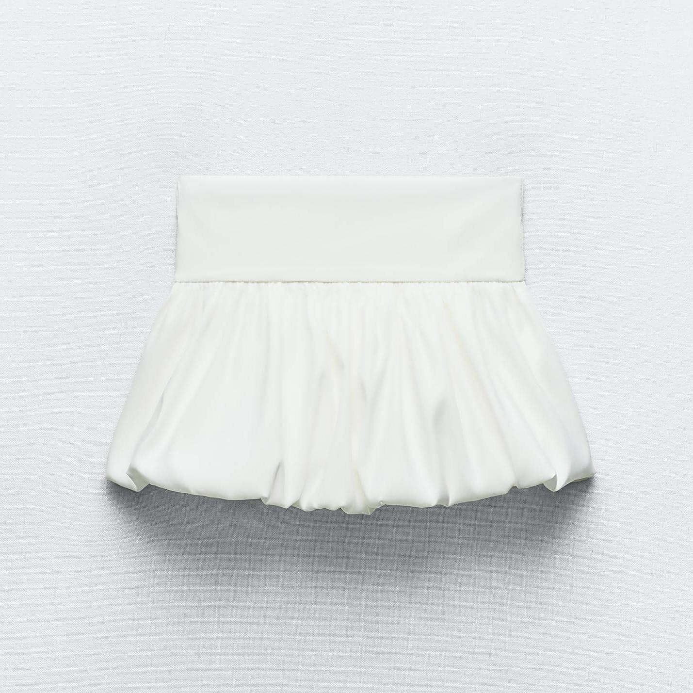 Юбка-мини Zara Balloon, белый юбка мини zara knit белый