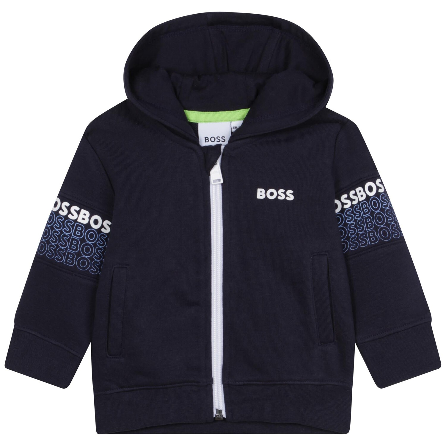 

Темно-синий топ на молнии с логотипом BOSS, синий