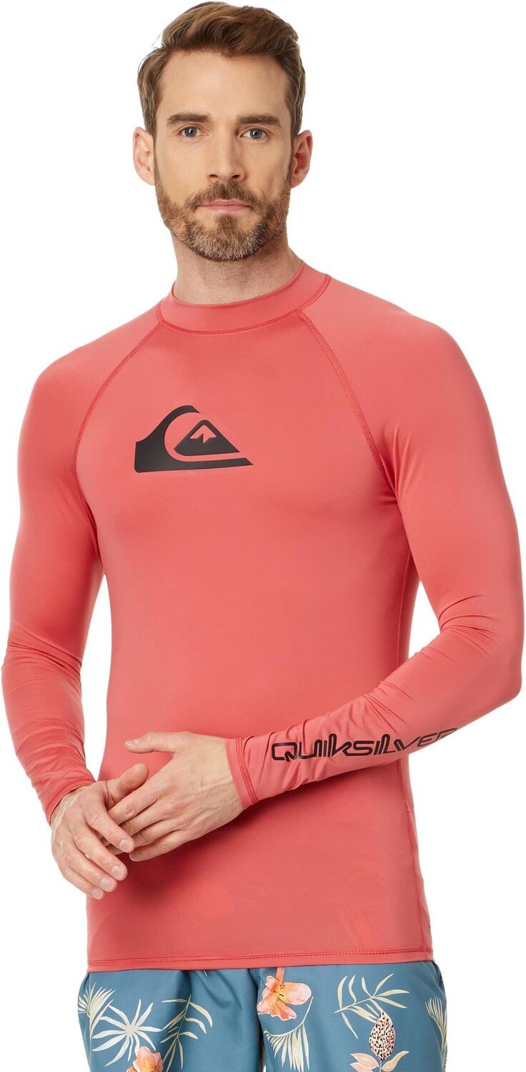 

Рашгард All Time с длинными рукавами Quiksilver, цвет Mineral Red