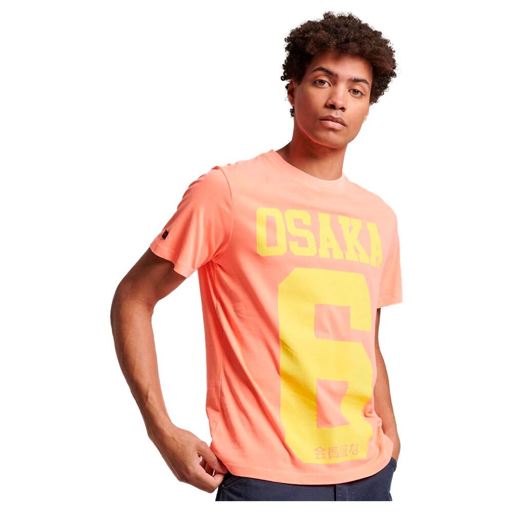 Футболка Superdry Osaka Neon Graphic Short Sleeve Round Neck, оранжевый футболка superdry sport luxe graphic fitted short оранжевый