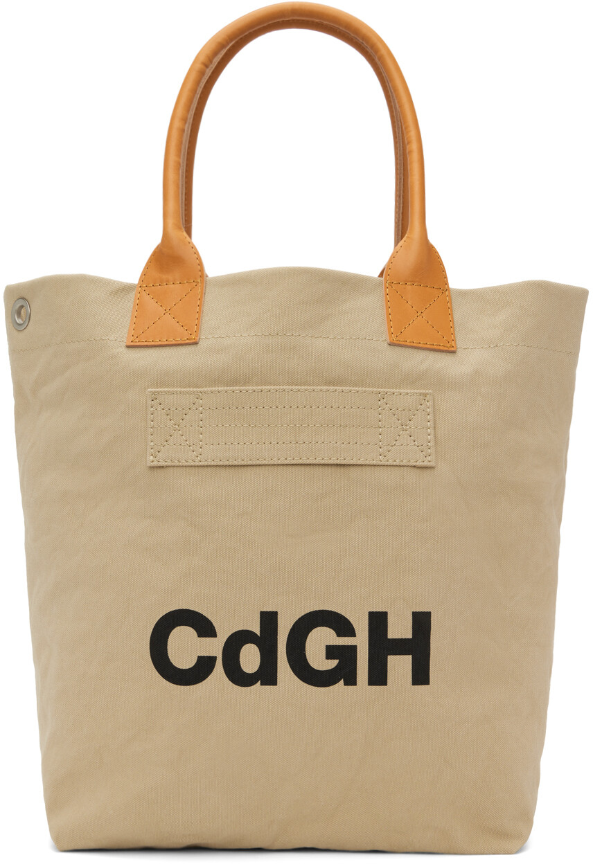 

Светло-коричневая сумка-тоут с заклепками Comme Des Garcons