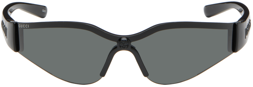 Черные солнцезащитные очки-маски Gucci, цвет Black