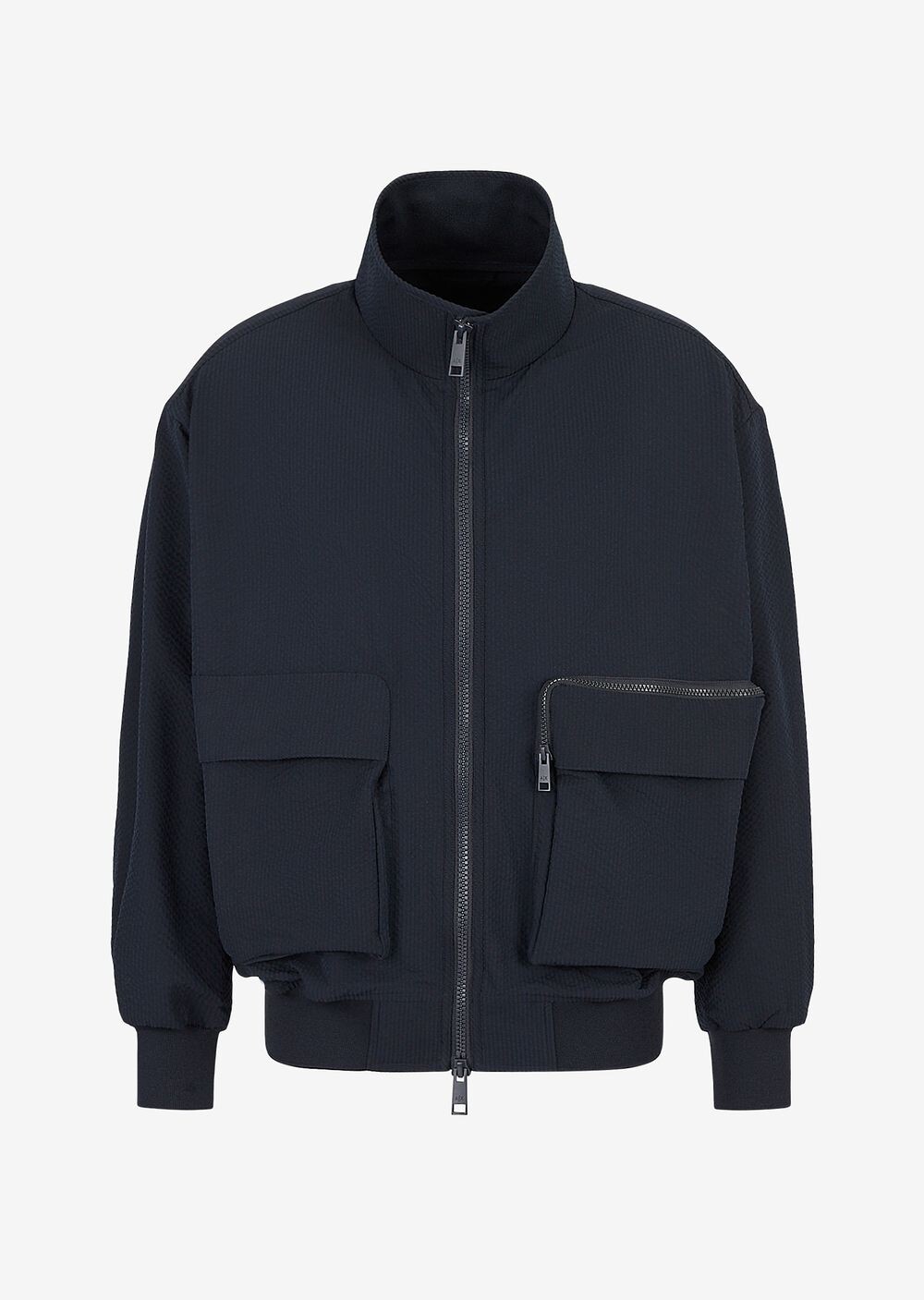 

Куртка-бомбер из нейлона из сирсакера Armani Exchange, синий