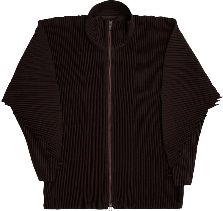 

Кардиган Issey Miyake Serrate Zip Up Cardigan 'Brown', коричневый