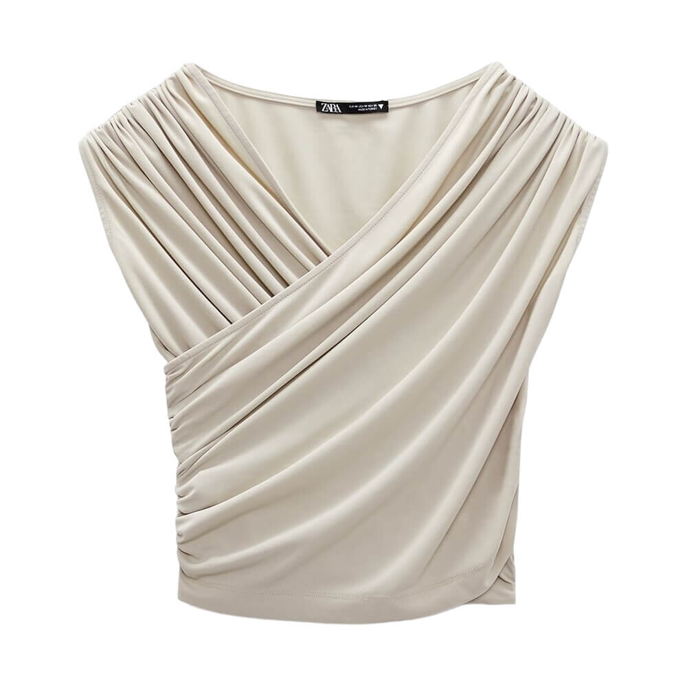 Топ Zara Draped, светло-серый