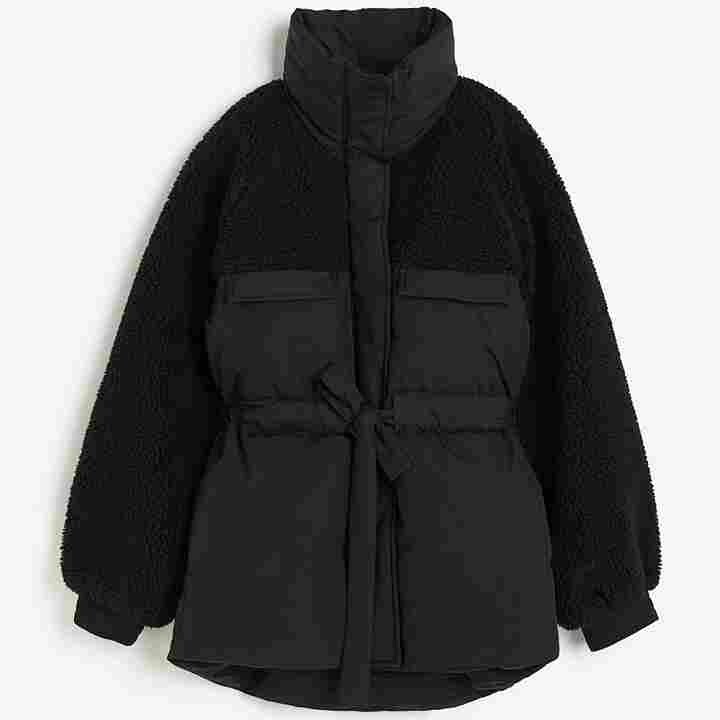

Куртка H&M Teddy Bear Padded, черный