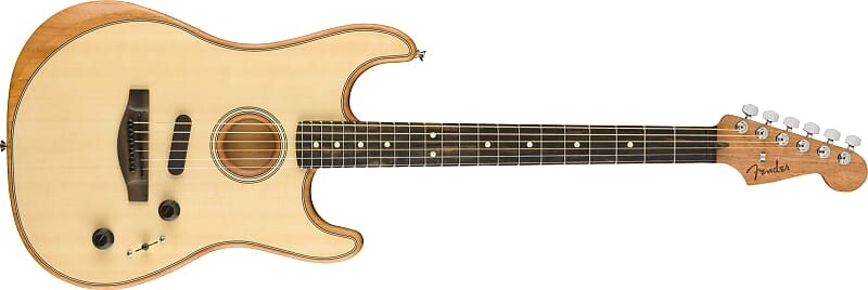 

Fender American Acoustasonic Strat, накладка на гриф черного дерева, натуральный цвет