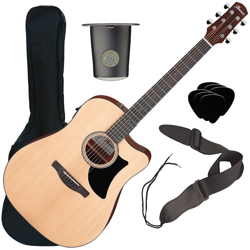 

Ibanez AAD50CE Advanced Acoustic-Electric Guitar - Low Gloss Natural PERFORMER PAK