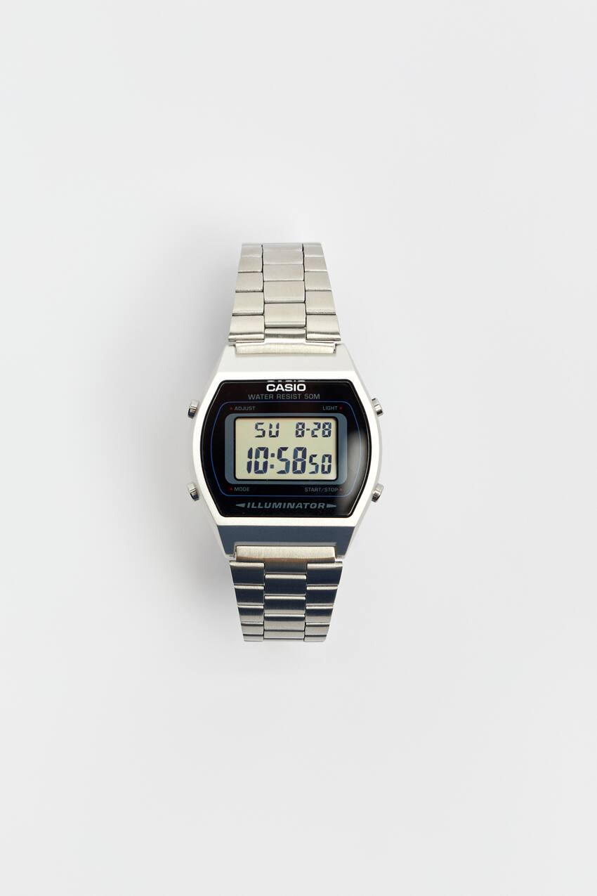 Цифровые часы Casio B640WD-1AVEF Pull&Bear, серый часы наручные мужские с будильником спортивные многофункциональные водонепроницаемые цифровые с ремешком из пу кожи 5 бар с подсветкой