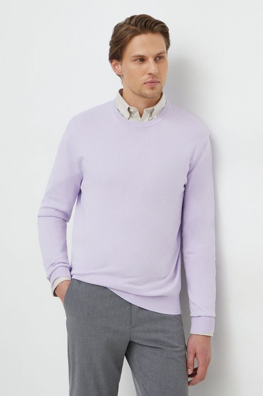 

Хлопковый свитер United Colors of Benetton, фиолетовый