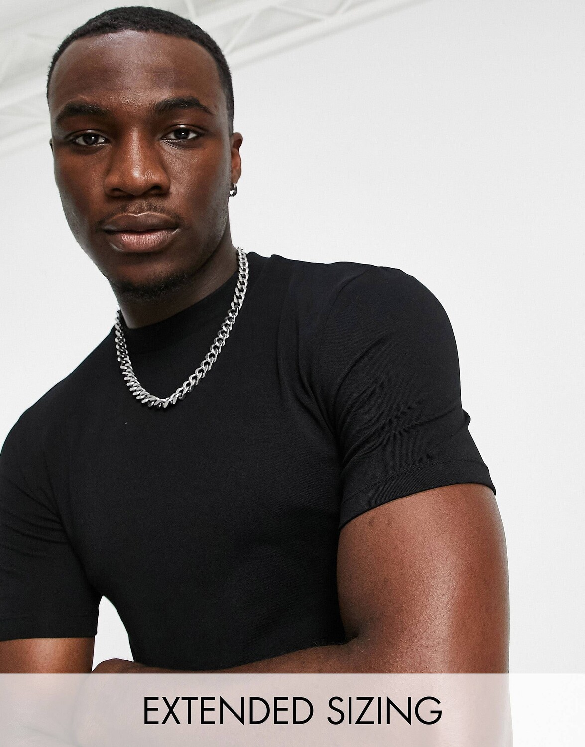 

Черная футболка с круглым вырезом ASOS DESIGN из смесового хлопка - BLACK