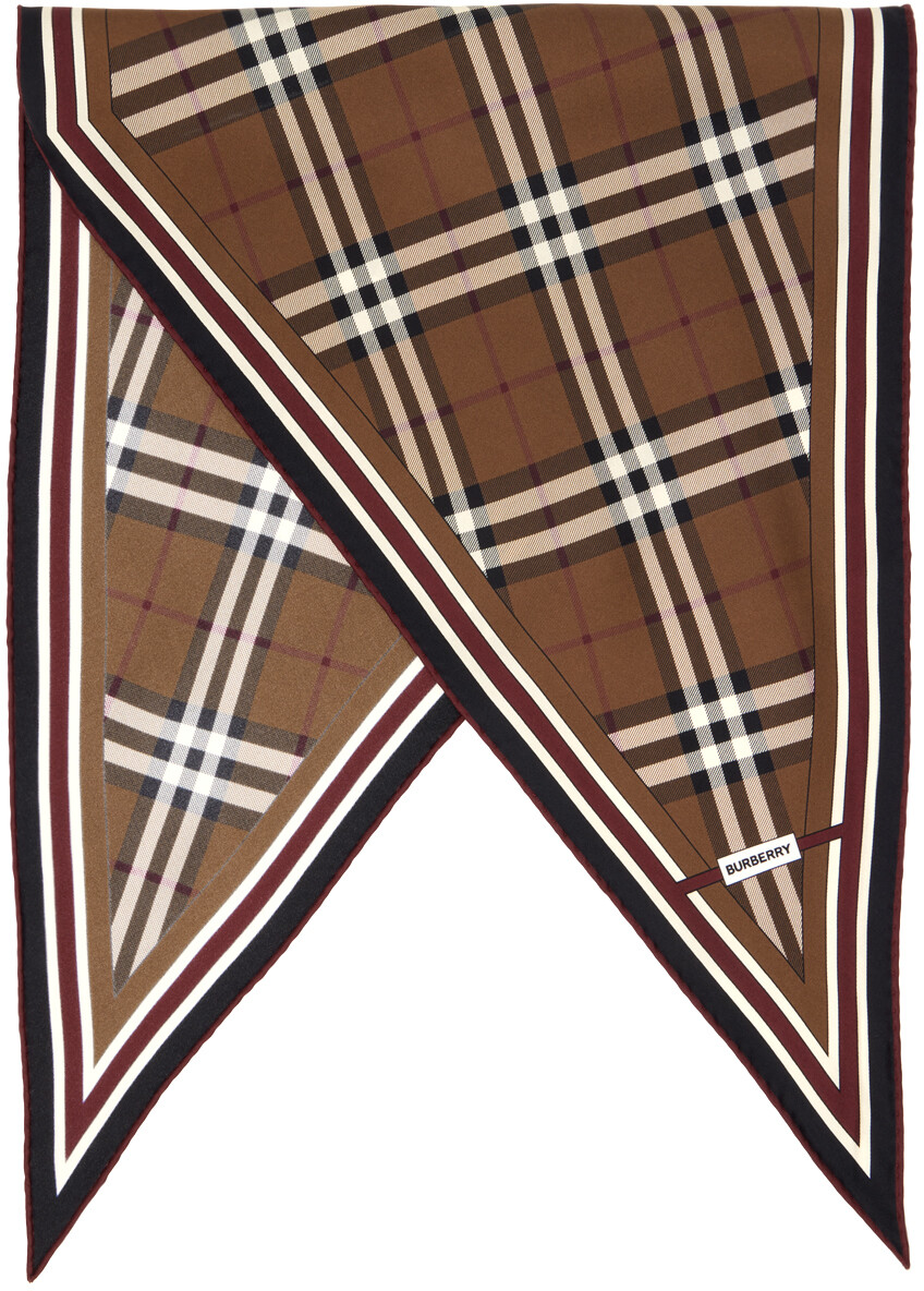 

Коричневый шарф в винтажную клетку Burberry