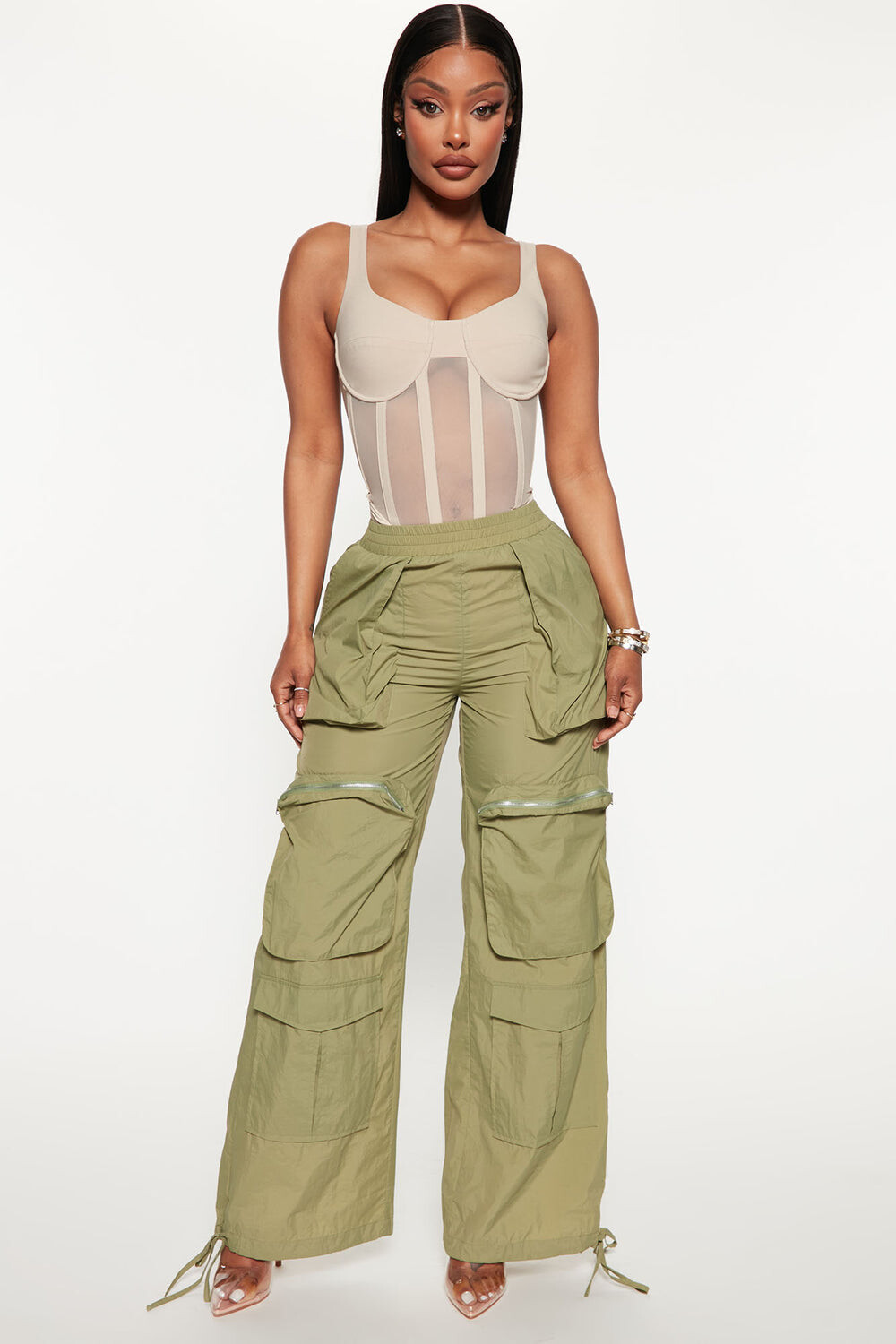 

Джоггеры Fashion Nova LP7369BFN, оливковый