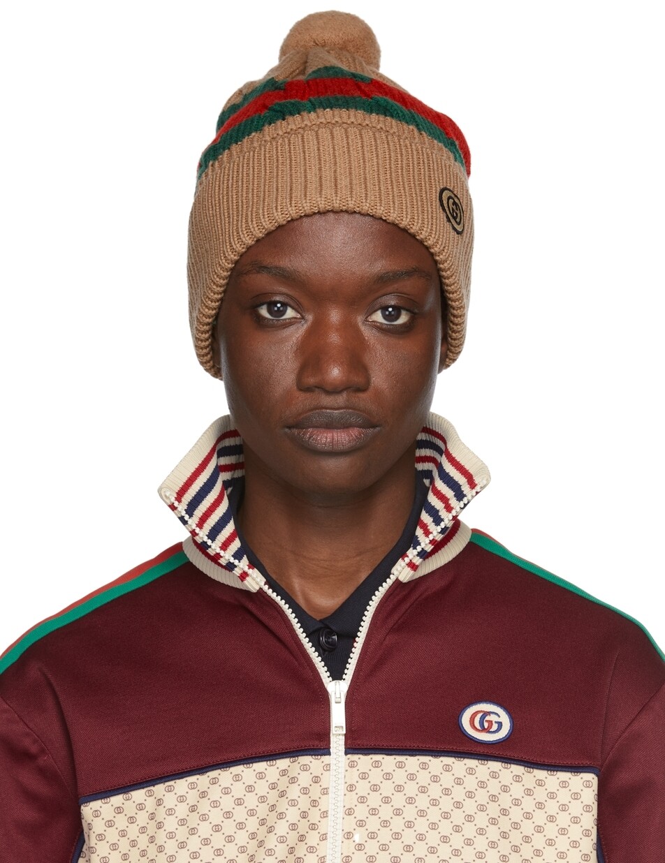 

Коричневая шерстяная шапка Signature Gucci