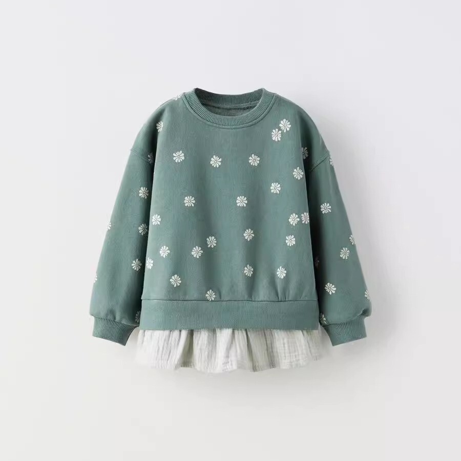 

Толстовка ZARA Texture Patchwork Flower Print, бирюзовый