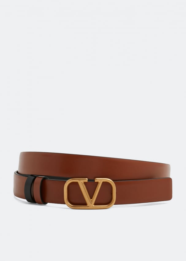 Ремень VALENTINO GARAVANI VLogo Signature reversible belt, коричневый фото