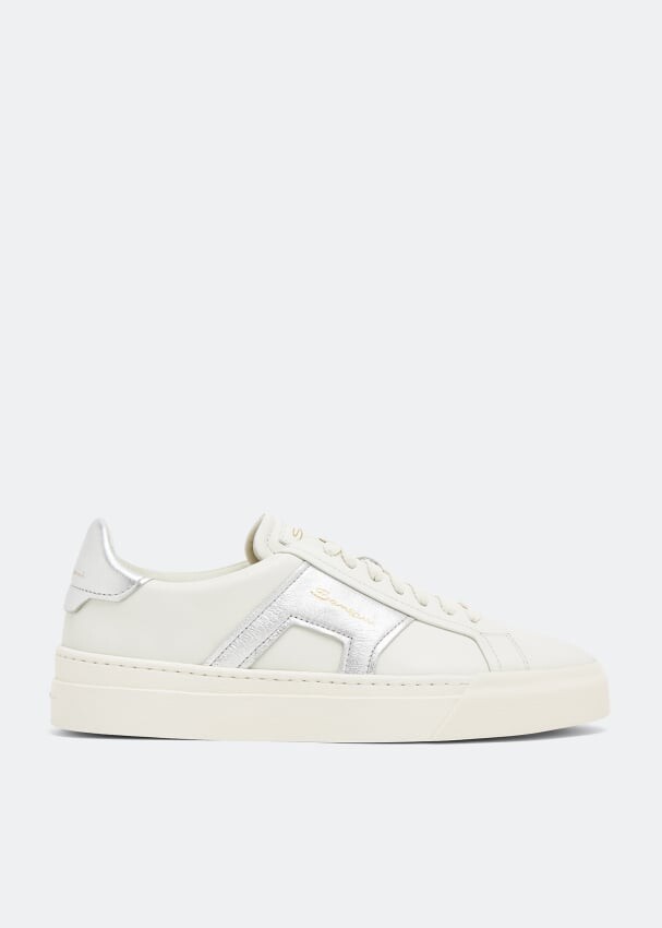 

Кроссовки SANTONI Double Buckle sneakers, белый