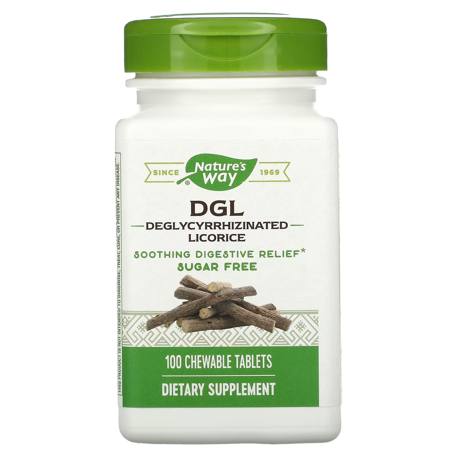 Nature's Way, DGL, глицирризинат солодки, 100 жевательных таблеток natural factors dgl глицирризинат экстракта из корня солодки 90 жевательных таблеток