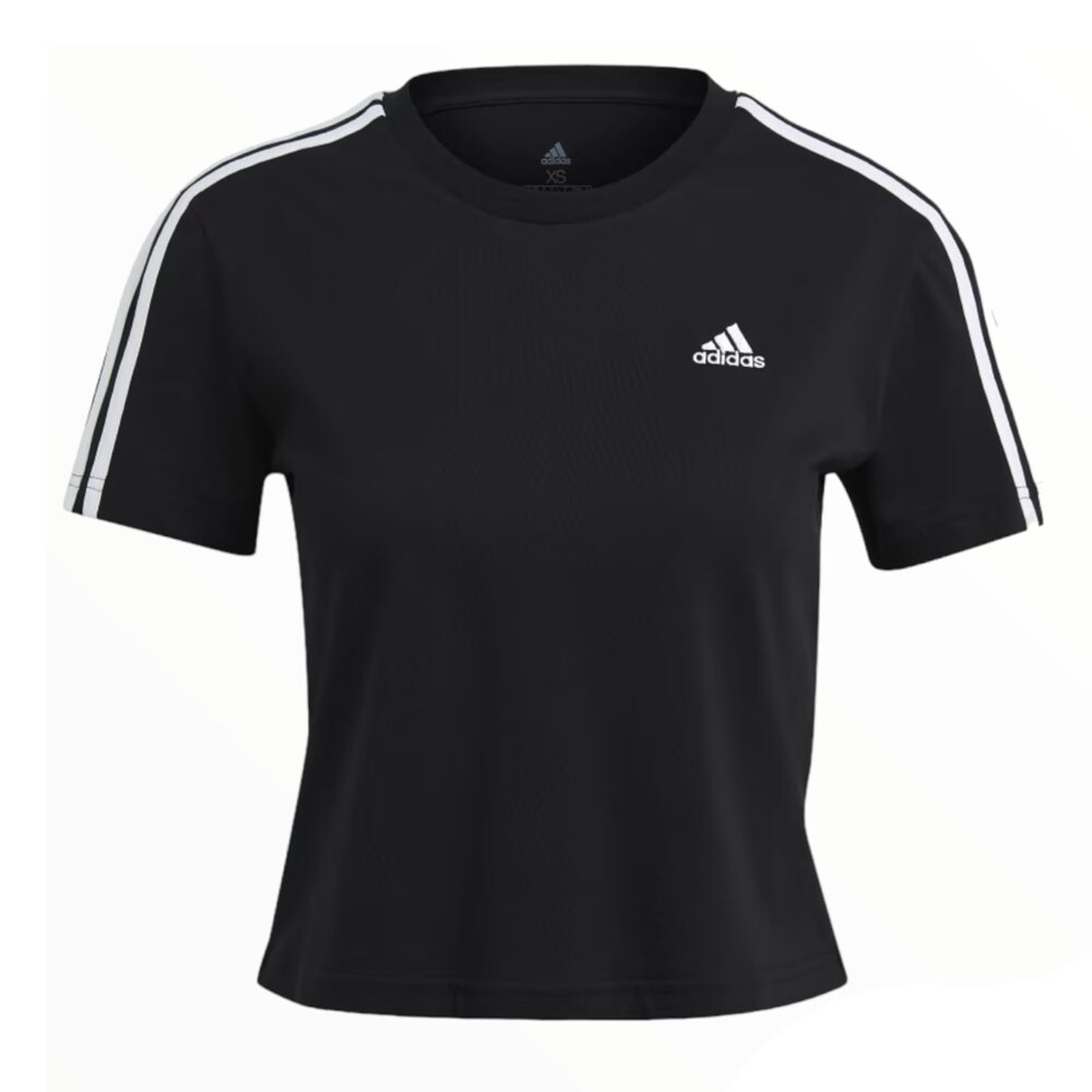 

Футболка Adidas Essentials Loose 3-stripes Cropped, черный