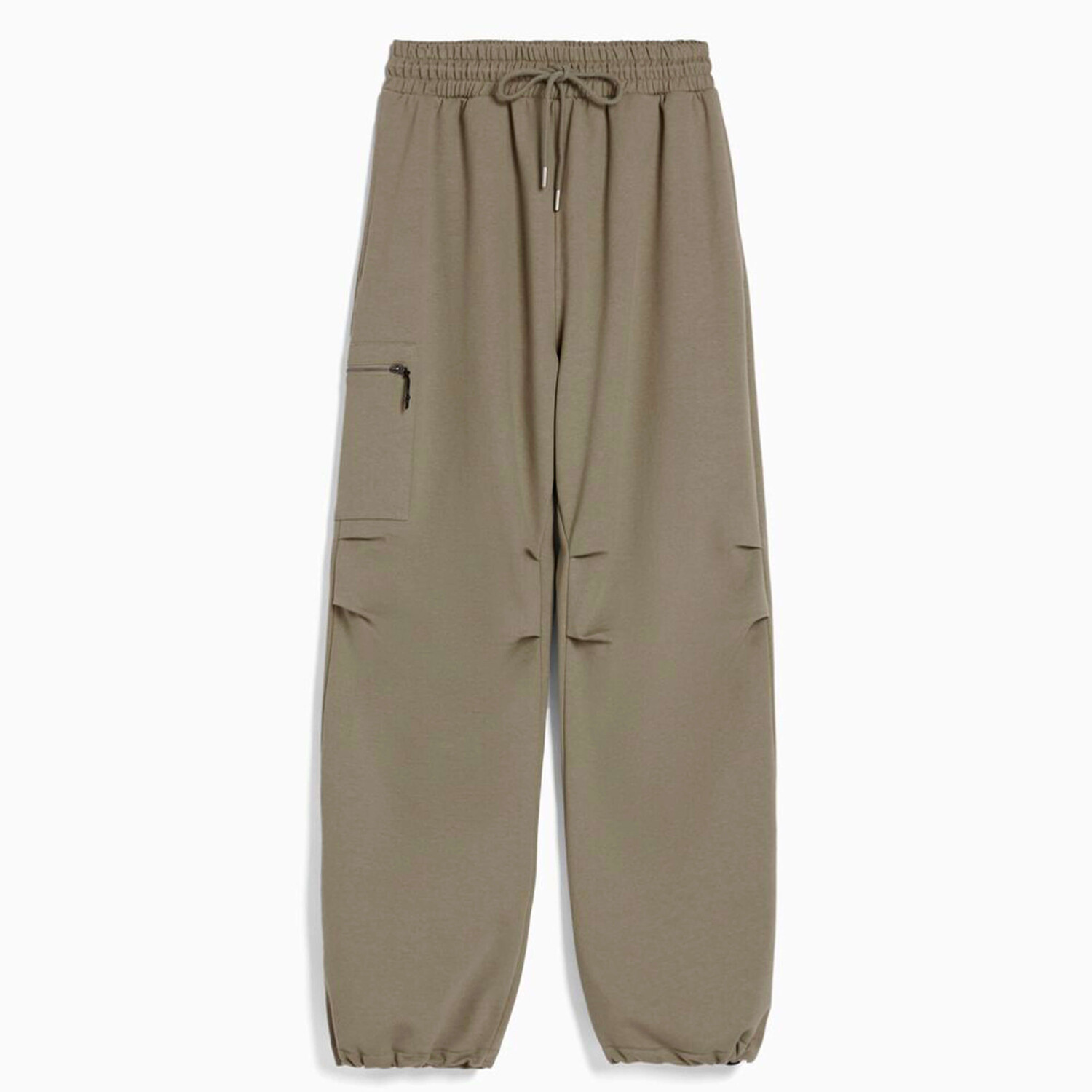 

Брюки Bershka Plush Parachute With Zip Pockets, хаки