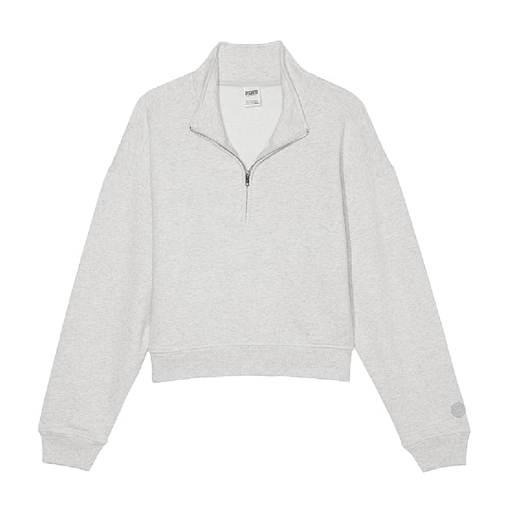 Свитшот Victoria's Secret Pink Premium Fleece Half-zip, серый