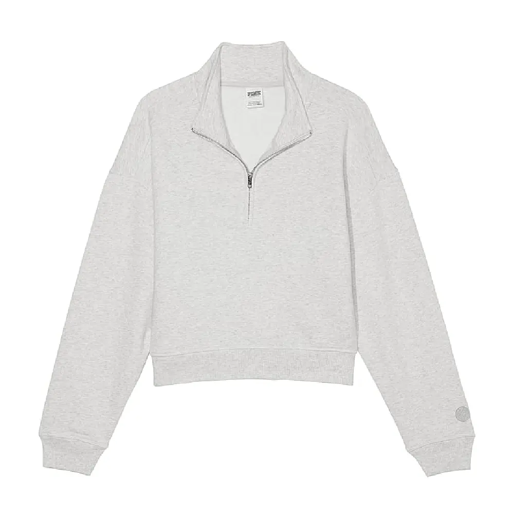 Свитшот Victoria's Secret Pink Premium Fleece Half-zip, серый