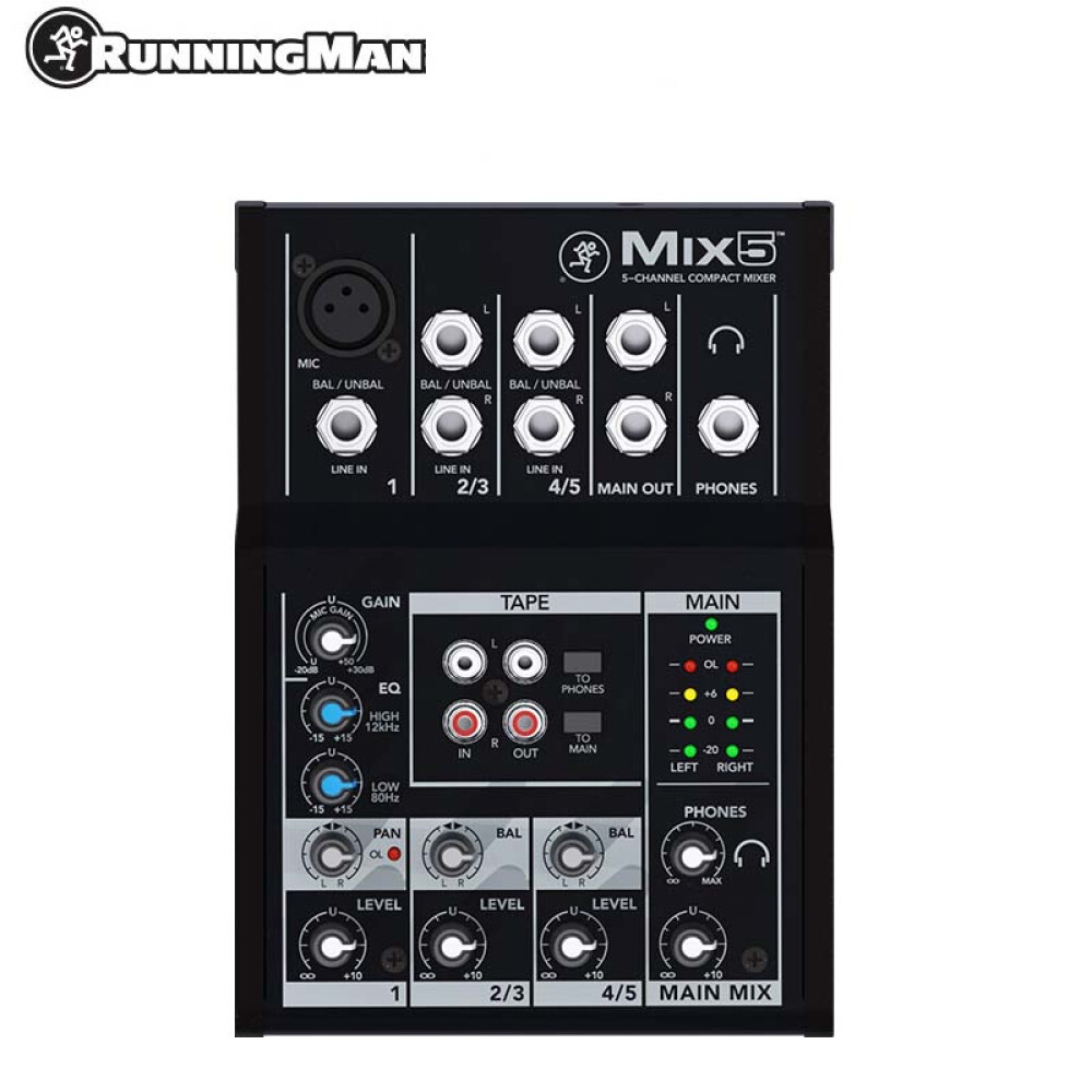 Портативный аналоговый микшер RunningMan Mickey Mackie Mix5 5-канальный микшер mackie 1202 vlz 4 микшер 12 канальный аналоговый