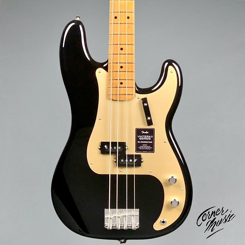 Басс гитара Fender Vintera II ‘50s Precision Bass 2023 - Black бас гитара fender vintera 50s precision bass с накладкой из клена 2019–2020 seafoam green vintera 50s precision bass with maple fretboard