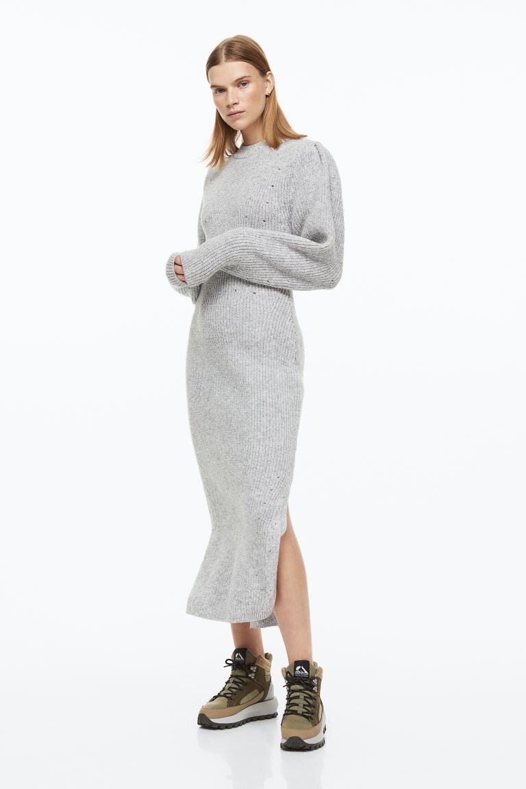 

Платье с пышными рукавами H&M, светло-серый