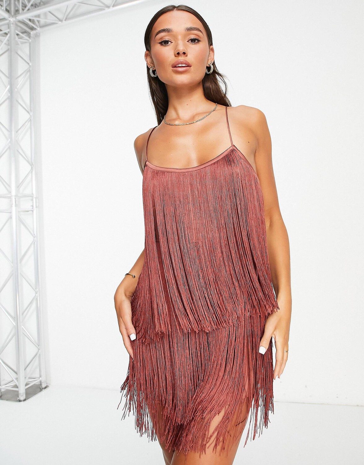 

Красное платье мини с бахромой ASOS DESIGN
