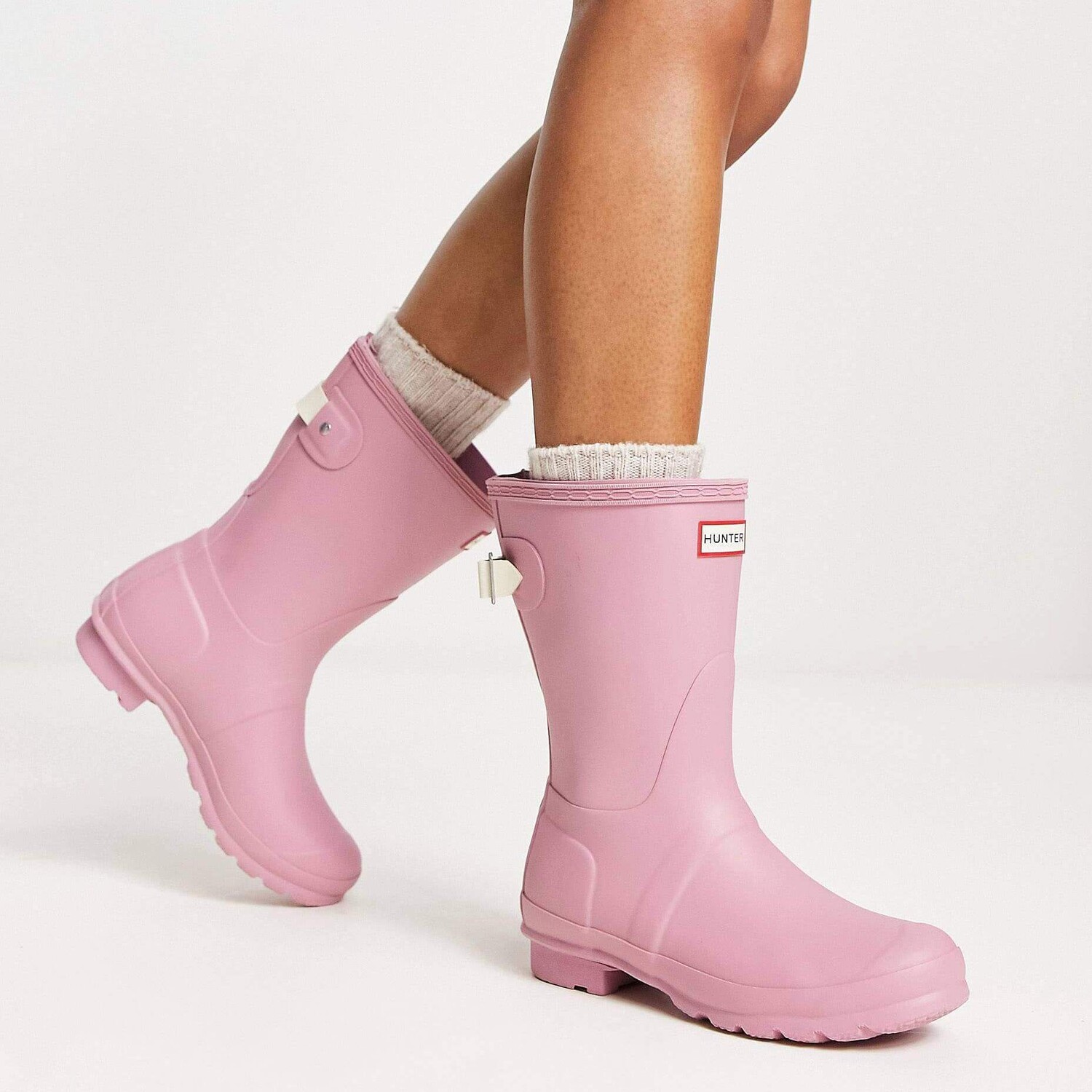 

Сапоги Hunter Original Short With Contrast Tab, светло-розовый