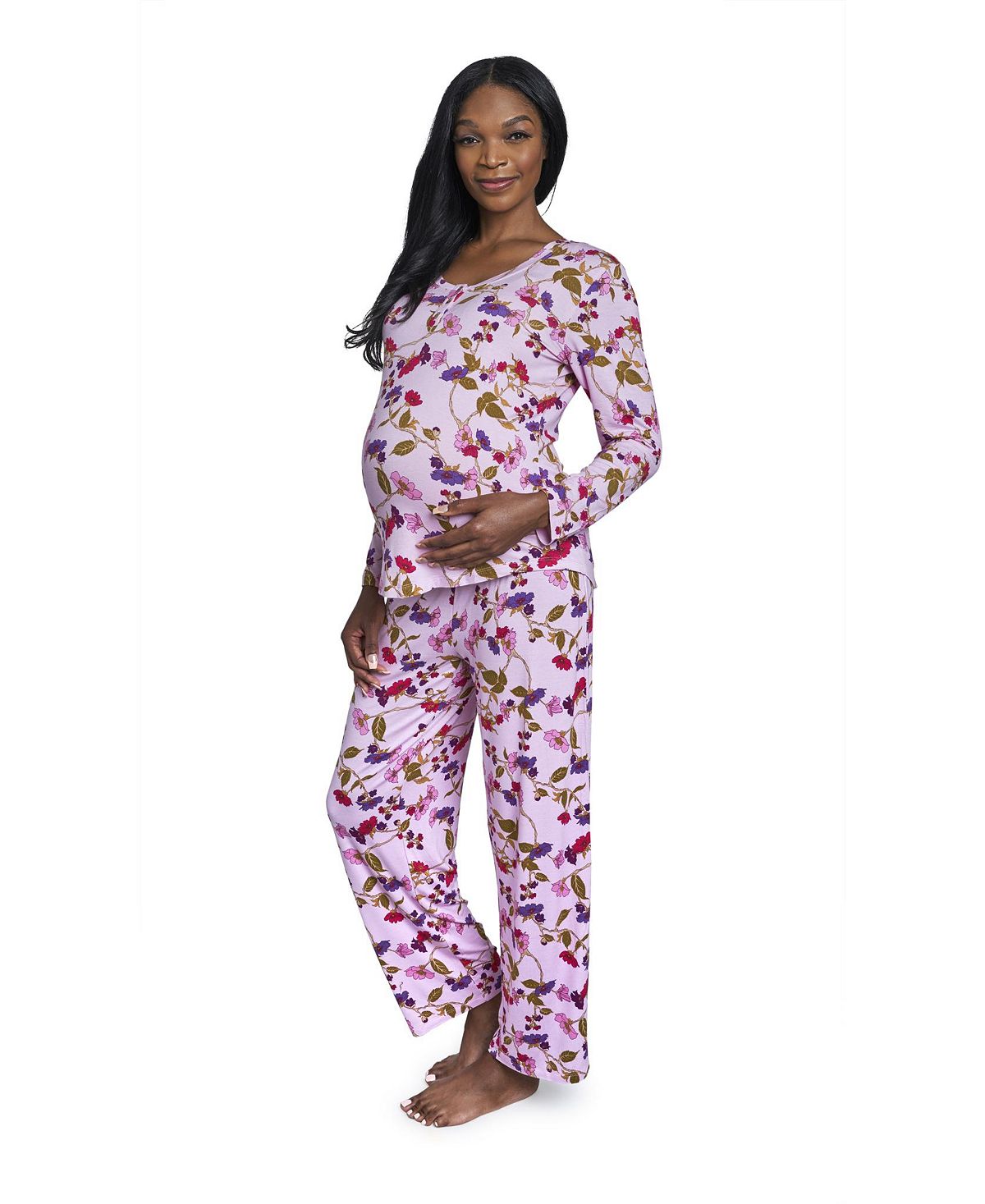 Женский пижамный комплект laina top & pants для беременных и кормящих мам Everly Grey, мульти