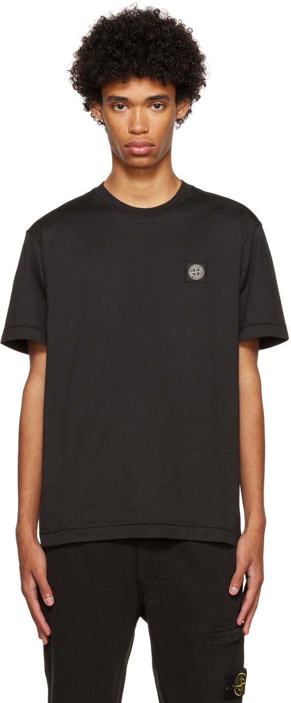 

Черная футболка с нашивками Stone Island, Черный